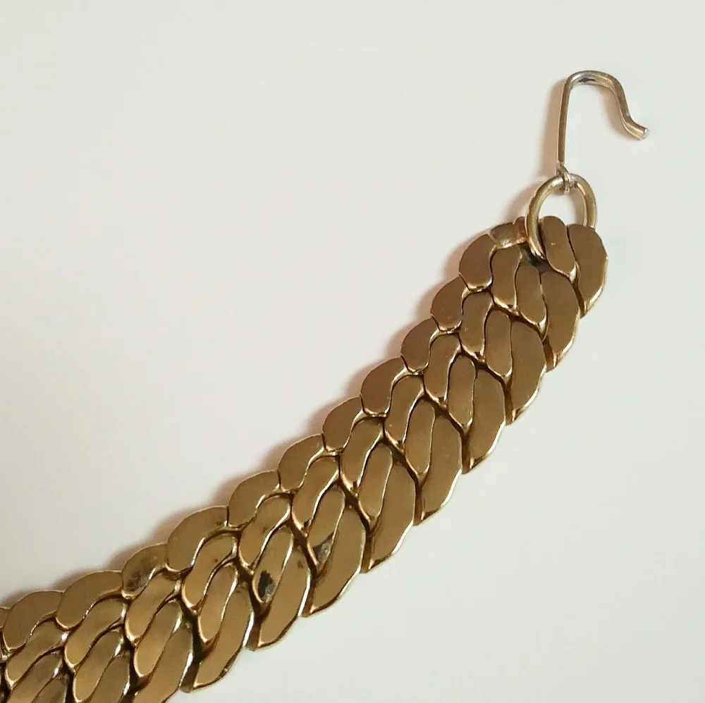PRICE FIRM! Coro lite vintage 50s 60s thick gold chain necklace collar choker - Picture 4 of 6